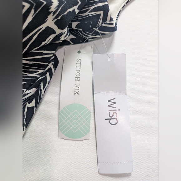 Wisp NEW Women's Marianne Scallop Stretchy Pencil Dress Black And White Size 4 - Picture 9 of 12